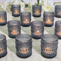 24 Pcs Votive Candle Holders, Dark Blue Glass Candle Holder Bulk for Table Centerpiece, Tea Lights Candle Holders for Wedding Shower, Party and Home Decor