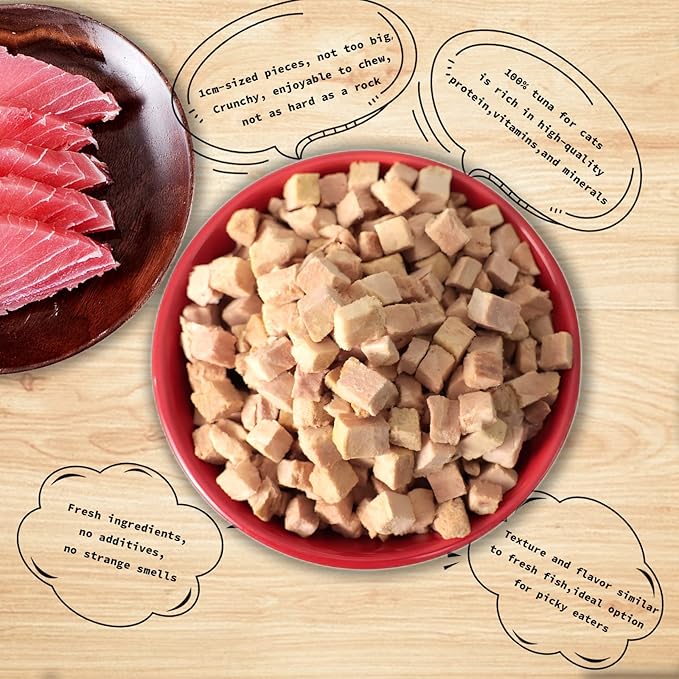 Freeze Dried Cat Treats - 100% Tuna Grain Free Raw - Natural Balance Limited Ingredient High Protein Cat Snacks 130g/4.59oz - Picky Eater Challenger-Mewly Pet