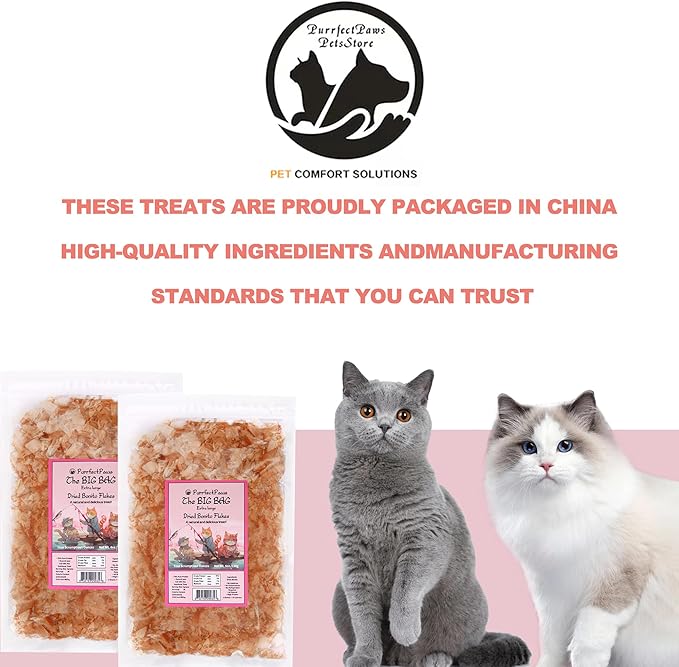 Purrfectpaws Premium Dried Bonito Flakes: Delicious Treats for Dogs & Cats - All-Natural and High in Protein - 4oz Bag-Mewly Pet