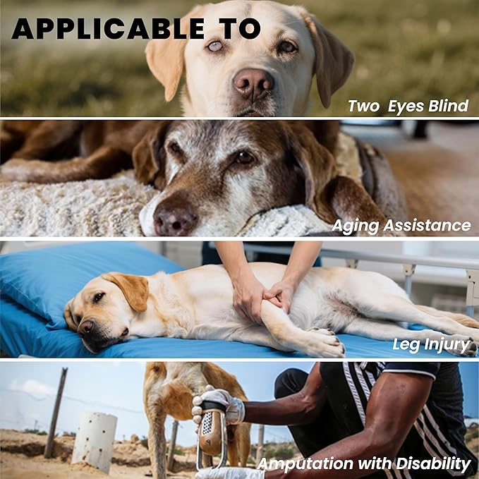 Dog Lift Harness Backpack Carrier for Large Dogs, Full Body Sling with Handle, Dog Harness for Joint Injuries, Arthritis, Ideal for Stairs, Elderly Dogs (Black Large 20-29 LBS)-Mewly Pet