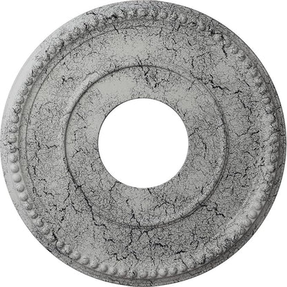 Ekena Millwork CM12BRUWC Bradford Hand-Painted Ceiling Medallion , Ultra Pure White Crackle