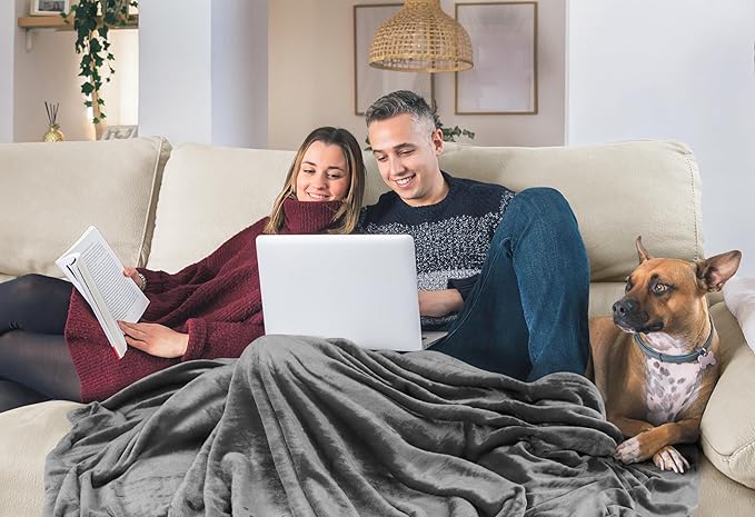 Utopia Bedding Grey 300GSM Fleece Blanket (Queen Size - 90x90 Inch) Luxury Soft Bed Blanket (Bulk Pack of 9)
