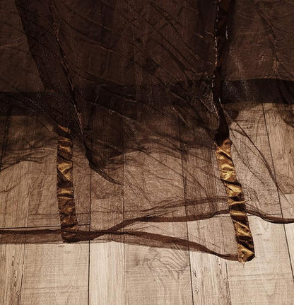 Mengersi 4 Corners Post Canopy Bed Curtains Canopy for Bed King Size - Royal Luxurious Mosquito Net Bedroom Decor (King, Coffee)