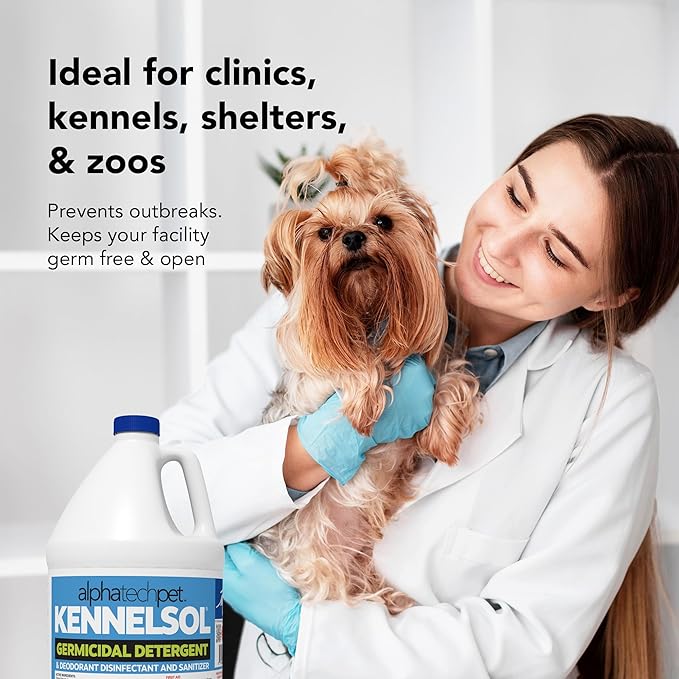 ATP KennelSol 1-Step Kennel Cleaner - 1 Gallon Liquid Disinfectant, Effective Against Bacteria and Viruses, Deodorizer Wintergreen Scent by Alpha Tech Pet-Mewly Pet