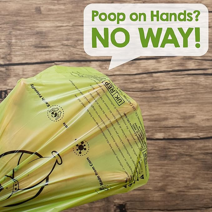YORJA Dog Poop Bags Rolls, 360 Pet Waste Bags, 100% Leak Proof Extra Thick and Strong Corn Starch Blend