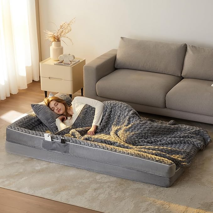 BFPETHOME Orthopedic Dog Beds for Extra Large Dogs, Waterproof Sofa XXL Dog Bed with Sides, Non-Slip Bottom and Egg-Crate Foam Big Pet Couch Bed with Washable Removable Cover,Pet Bed for Large Dogs-Mewly Pet