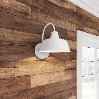 Design House Mason 1-Light Indoor/Outdoor Wall Light with Metal Shade, Dimmable, Wet Rated for Porch, Patio, and Garage, 579359