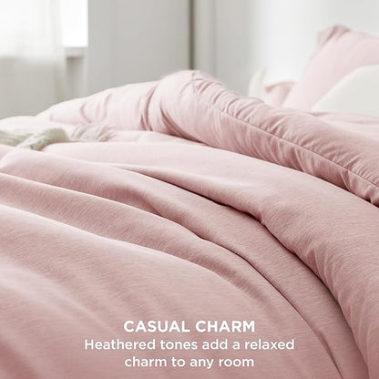 Bedsure King Size Comforter Set - Pink Soft Bedding for All Seasons, Cationic Dyed Bed Set, 3 Pieces, 1 King Size Comforter (104"x90") and 2 Pillow Shams (20"x36"+2")