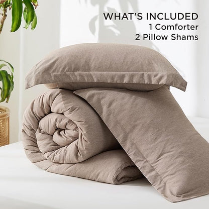 Bedsure Full Comforter Set - Khaki Soft Bedding for All Seasons, Cationic Dyed Bed Set, 3 Pieces, 1 Full Size Comforter (82"x86") and 2 Pillow Shams (20"x26"+2")