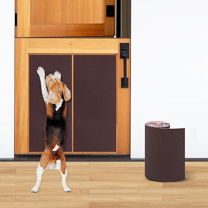 Pet Nail Self Adhesive Replacement Emery Paper Fits Most Dog Scratch Pad Cat Litter Box DIY on The Places Where Pets Like to Scratch Alternatives to Cat and Dog Nail Clippers (10in*13ft, Brown)-Mewly Pet