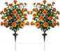36" Artificial Camellia Tree, 2 Pack Soil Insertion w/Spike,30 Blooming Flowers Plants,Faux Floral Plant Blooming Tree in Cement Pot, Greenery Potted Plant for Indoor Outdoor Office Home Porch Decor