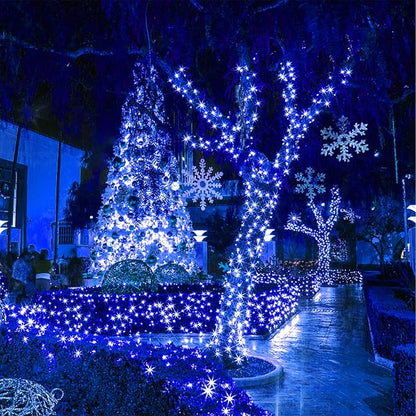 suddus 33ft 100 LED Outdoor String Lights, Blue Fairy Lights Battery Operated with Remote, Led Twinkle Lights for Bedroom, Backyard, Wedding, Tree, Mason Jar, Wall, Centerpiece, Christmas