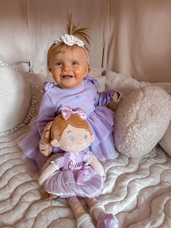 Soft Baby Doll Toys (16''), My First Baby Rag Doll for 1 Year-Old Girl Birthday Gift, Christmas Plush Toys Gift for Toddler Kids Infants-Princess Aurora