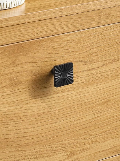 2 Pack Black Cabinet Knobs Square Drawer Pulls Bathroom Dresser Handles Hardware Zinc Alloy