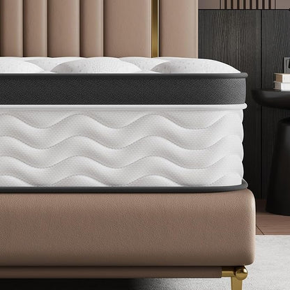 Mattress Twin Size,12 Inch Twin Mattress in a Box,Gel Memory Foam and Pocket Spring Hybrid Mattress,Ideal for All Sleep Positions,CertiPUR-US Certified,Deep Sleep-Medium Firm