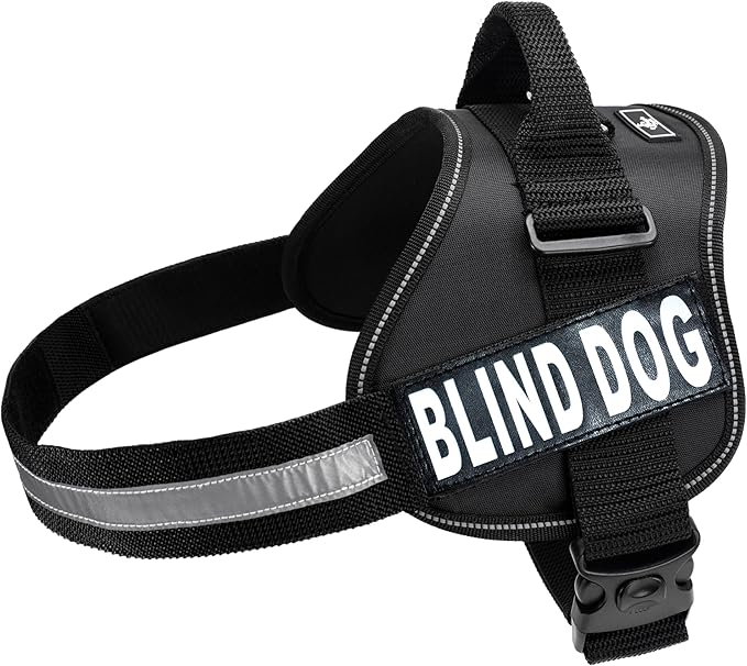 Doggie Stylz Blind Dog Harness No Pull No Escape Dog Vest for Blind Dogs Adjustable Vest with Handle Blind Dog Accessories and Patches for Training and Mobility-Mewly Pet