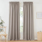 RYB HOME Semi Sheer Curtains 84 inches Long, Linen Texture Wave Fabric Privacy Sheer Window Curtains for Living Room Bedroom Dining, Birch Brown, Wide 52 x Long 84 inch per Panel, 2 Panels