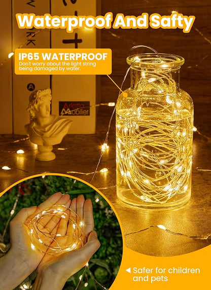 Fairy Lights with Remote, 8 Modes & Timer, 66 Feet 200 Led Christmas Light Twinkle Lights Plug in, Waterproof String Lights for Bedroom Decor Home Girl's Room Garden Party Christmas Decorations