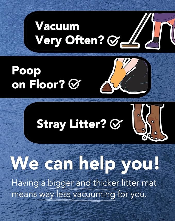 Lukamoo® Cute Cat Litter Mat (30’’x20’’), Large/L, for Kitty Litter & Cute Cat Litter Box, Litter Trapping Mat (Brown Tabby)-Mewly Pet