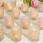 24 Pcs Votive Candle Holders, Iridescent Glass Holders Bulk for Table Centerpiece, Tea Lights Candle Holders for Wedding Shower, Party and Home Decor