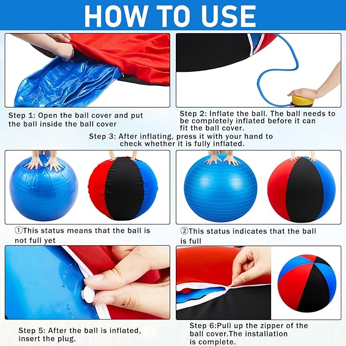 30inch Giant Herding Ball with Cover Anti Burst Ball Please Watch VCR for How to Inflation Horse Toys for Horses Stall Entertainment Play, Pump Included(Stylish)-Mewly Pet
