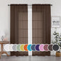 OWENIE Chocolate Sheer Curtains 96 Inch Length, Elegant Sheer Curtains for Bedroom, Window Voile Sheer Curtain Panels/Drapes/Treatment for Living Room, 2Pcs, Each 42" W x 96" L