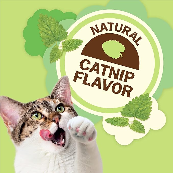 Purina Friskies Made in USA Facilities, Natural Cat Treats, Party Mix Natural Yums Catnip Flavor - (Pack of 6) 6 oz. Pouches-Mewly Pet
