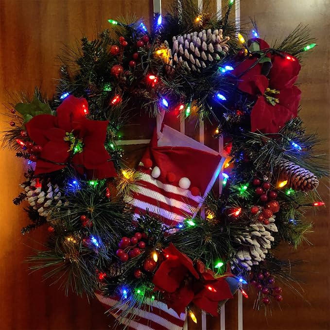 Christmas Lights, Battery Operated String Lights 18ft 50 LED 8 Modes LED Mini Lights with Timer for Christmas Tree Wreath Party Home Indoor Outdoor Decor, Waterproof, Multi Color