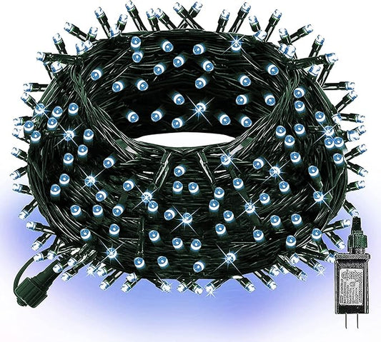 Dazzle Bright Christmas String Lights, 100 LED 33 FT Connectable Fairy Lights with 8 Modes, Waterproof Christmas Decorations for Indoor Outdoor Holiday Party Home Tree Decor (White)