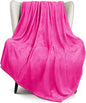 Exclusivo Mezcla Extra Large Fleece Throw Blanket for Couch, Sofa, 300GSM Super Soft and Warm Blankets, Hot Pink Throw All Season Use, Cozy, Plush, Lightweight, 50x70 Inches
