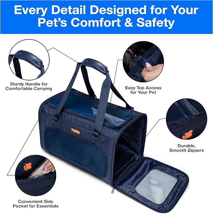 Dog Sling Carrier for Small Dogs – Pet Shoulder Bag with Safety Strap, Breathable Dog Pouch Carrier for Puppies and Cats – Soft Hands-Free Dog Carrier for Travel, Hiking, Shopping-Mewly Pet