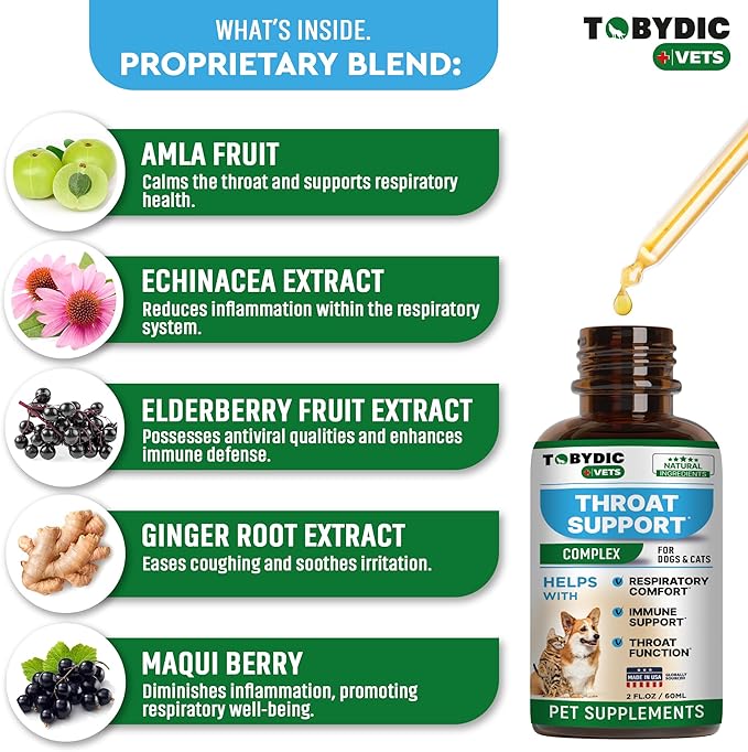 Dry & Wet Kennel Cough Natural Medicine & Relief for Dogs and Cats - Herbal Treatment Support Helps to Soothe Throat & Respiratory Trachea Comfort Supplement for Pets - Made in USA-Mewly Pet