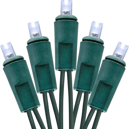 Holiday Essence 60 LED Mini Christmas Lights Cool White Green Wire String Lighting Indoor Outdoor Xmas Tree Garden Holiday Party Decor UL Certified Indoor & Outdoor String Lights