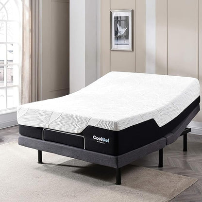 Cool Gel Chill 14 Inch Medium Firm Memory Foam Mattress Queen Size, with 2 Bonus CoolGel Memory Foam Bed Pillows, 14" with Pressure Relief, CertiPUR-US Certified, Cooling Queen Mattress in a Box