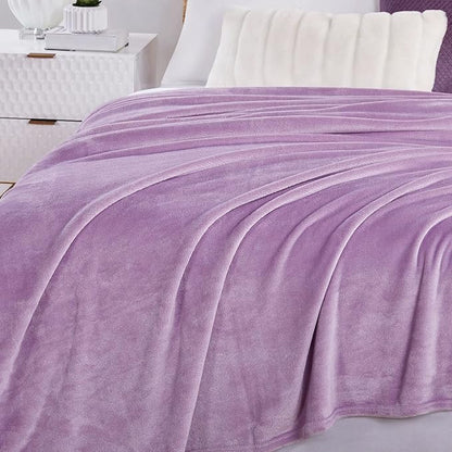 Walensee Fleece Blanket Plush Throw Fuzzy Lightweight (King Size 108x90 Lilac) Super Soft Microfiber Flannel Blankets for Couch, Bed, Sofa Ultra Luxurious Warm and Cozy for All Seasons