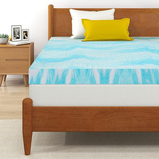 IULULU Mattress Topper, 4 Inch Gel Memory Foam Mattress Topper, Queen, CertiPUR-US Certified