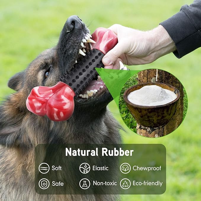 Apasiri Tough Dog Toys for Aggressive Chewers Large Breed, Dog Chew Bone with Bacon Flavor, Nylon & Rubber Chew Toy for Medium Large Dogs-Mewly Pet