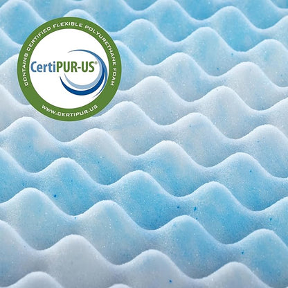 ZINUS 3 Inch Swirl Gel Cooling Memory Foam Mattress Topper, Smaller, More Convenient WonderBox Packaging, Cooling, Airflow Design, CertiPUR-US Certified, Full