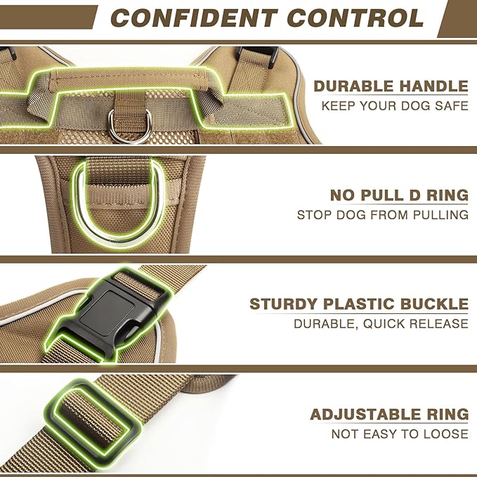 WINSEE Service Dog in Training Mesh Harness with 10 Pet Patches, Soft Air Mesh Breathable Tactical Dog Molle Vest, Reflective Military Pet Vest for Walking Hiking for Medium Dogs-Mewly Pet