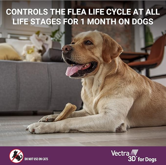 Vectra 3D for Dogs Flea, Tick & Mosquito Treatment & Prevention for Large Dogs (56 to 95 lbs) , 3 month supply-Mewly Pet