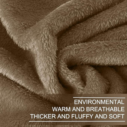 Fleece Blankets for All Season - Premium Lightweight Anti-Static Throw for Travel Size Bed Extra Soft Brush Fabric Warm Sofa Thermal Blanket 51" x 60"(Taupe)
