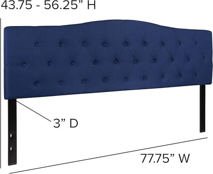 Flash Furniture Cambridge Tufted Upholstered King Size Headboard in Navy Fabric