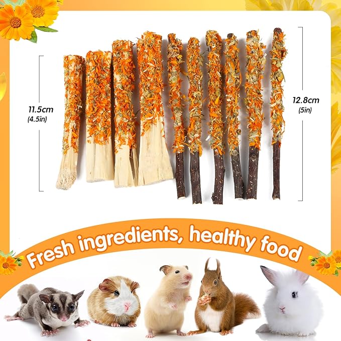 Apple Sticks for Rabbits, Natural Bunny Chew Toys Wood Treats Food for Small Animals,Hamsters, Chinchillas Squirrel Bunny Guinea Pigs Small Pet Apple Chew Sticks-Mewly Pet