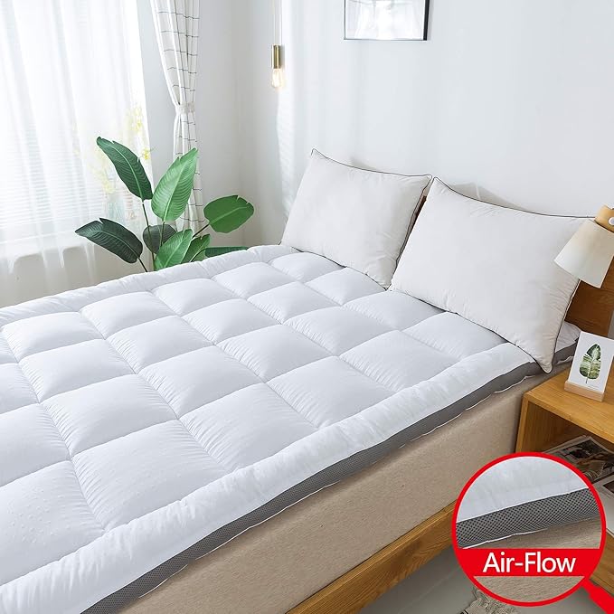 Mattress Topper King & Mattress Pad Protector - Quality Plush Luxury Down Alternative Pillow Top - 2inch Extra Thick Mattress Cover(76"x80")