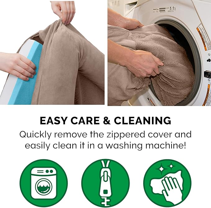 Furhaven Cooling Gel Dog Bed for Large Dogs w/ Removable Bolsters & Washable Cover, For Dogs Up to 125 lbs - Plush & Suede Sofa - Almondine, Jumbo Plus/XXL-Mewly Pet