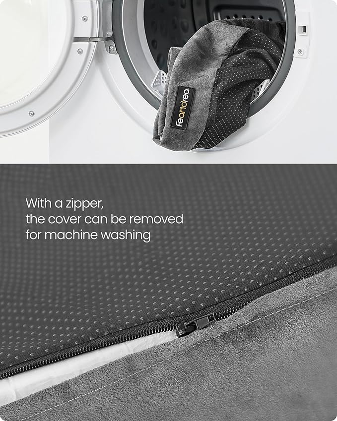 Feandrea Orthopedic Dog Bed, Large Dog Bed Waterproof, Removable Washable Cover Sofa with Non-Slip Bottom, Raised Edges, 36 x 28 x 8 Inches, Light Gray UPGW067G02-Mewly Pet