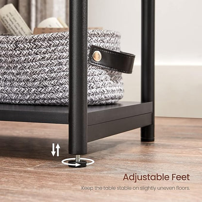 VASAGLE Side Table, Small End Table, Nightstand for Living Room, Bedroom, Office, Bathroom, Black ULET271B16