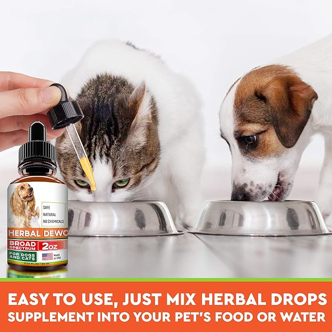 Herbal Cleanse fot Cats and Dogs - Homeopathics Parasites and Toxins for Dogs and Cats - All Breeds and Size - Puppy & Kitten - 2oz-Mewly Pet