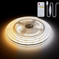 PAUTIX 5V USB CCT Tunable COB LED Strip Lights 6.56ft/2m,1280LEDs 1200lm 2700K-6500K Dimmable CRI85+ with RF Remote TV Backlight,Flexible Under Cabinet Tape Light for Bedroom,Kitchen,Home DIY Lighting