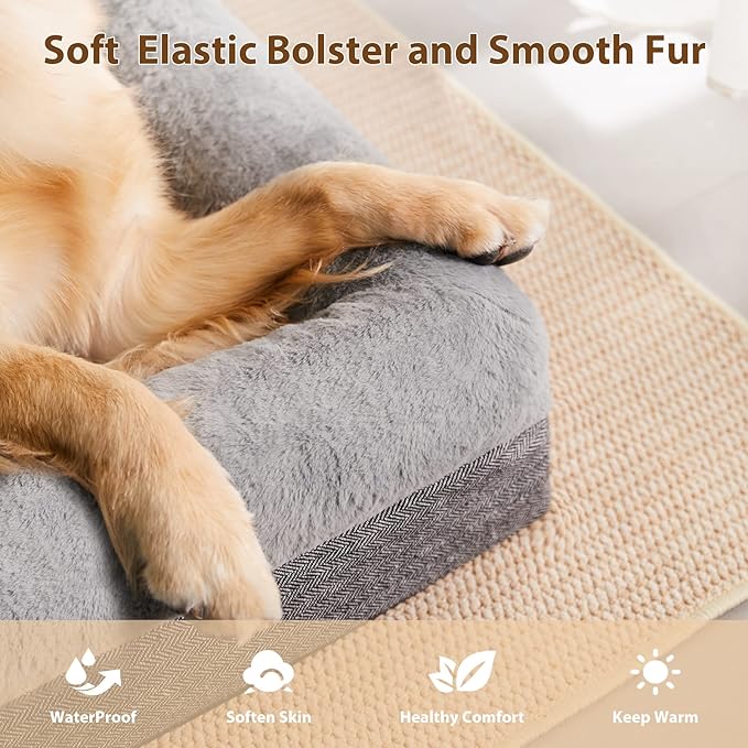 BFPETHOME Dog Beds for Small Dogs, Washable Dog Bed with Sides, Orthopedic Medium Sized Soft Mats with Removable Cover & Waterproof Pet Mat for Pet-Mewly Pet